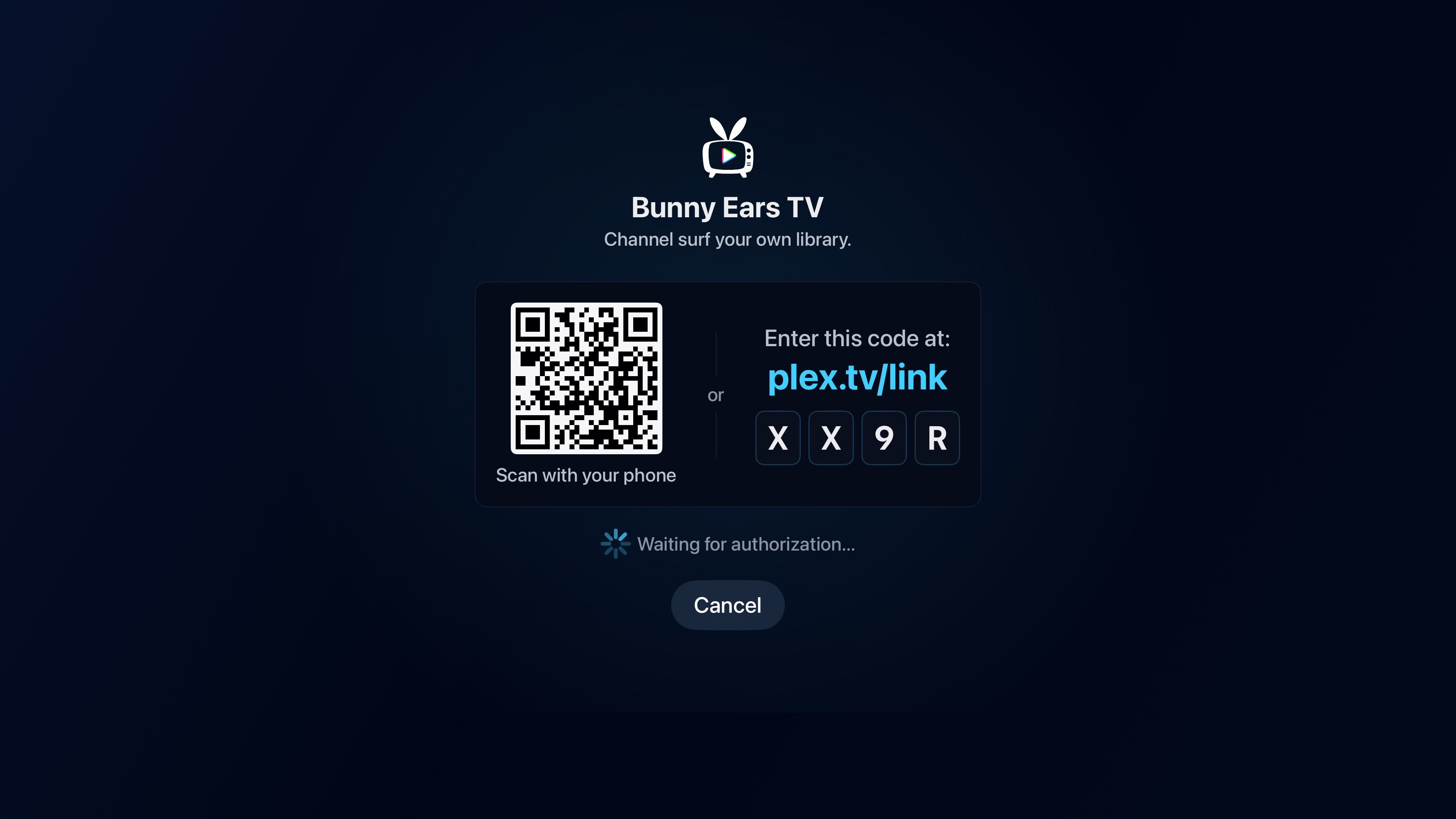 Sign In with Plex using QR code or 4-digit code on Apple TV